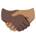 🫱🏿‍🫲🏽 handshake: dark skin tone, medium skin tone display on Google